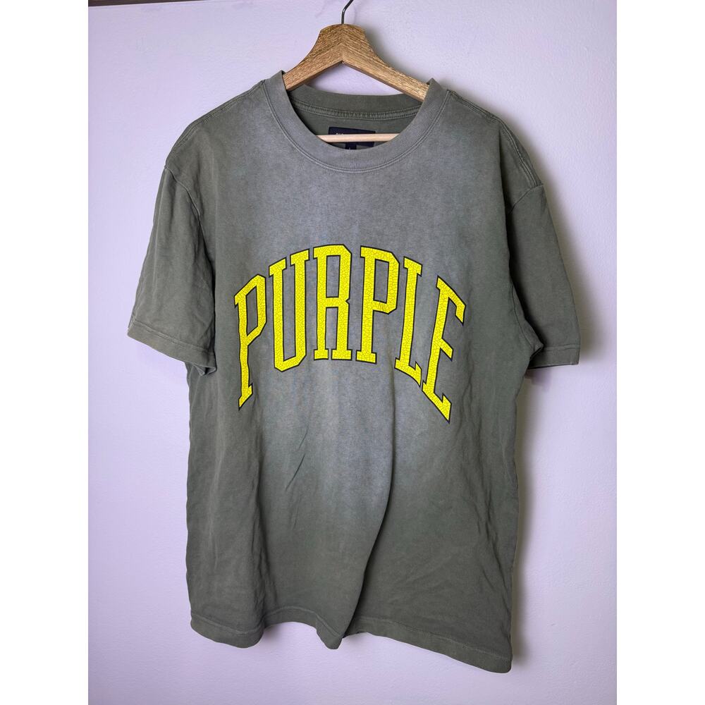 Purple Brand Olive Green  Yellow T-Shirt Men’s Graphic  Size L Streetwear